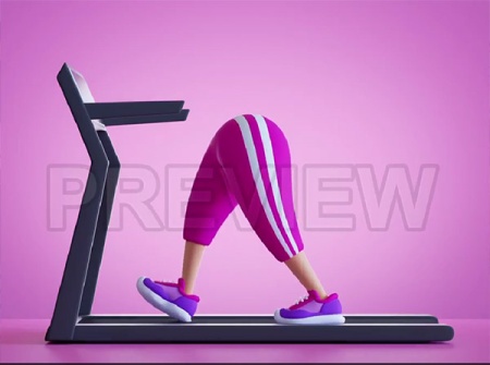 دانلود فوتیج راه رفتن و دویدن روی تردمیل