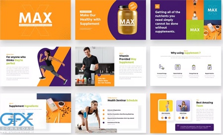 قالب پاورپوینت مکمل های سلامت XMAX