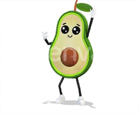 فوتیج کارتونی کاراکتر میوه آووکادو در حال رقص