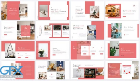 دانلود تمپلیت پاورپوینت دکوراسیون داخلی منزل صورتی