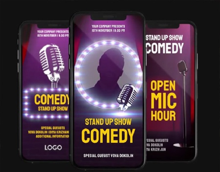 پروژه پریمیر استوری های اینستاگرام استند آپ کمدی