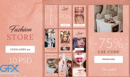 قالب لایه باز پست و استوری اینستاگرام مد و فشن