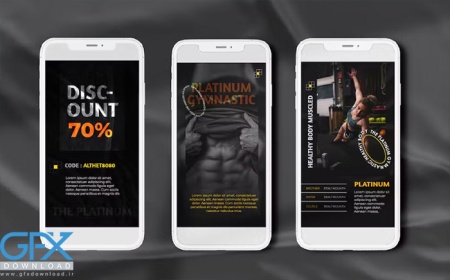 قالب استوری اینستاگرام لایه باز ورزشی