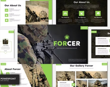 دانلود قالب پاورپوینت نظامی و جنگی Forcer