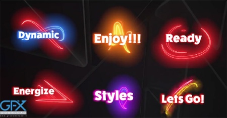 پروژه پریمیر 6 عنوان انیمیشنی با افکت نئونی