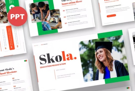 قالب پاورپوینت رایگان تحصیل Skola