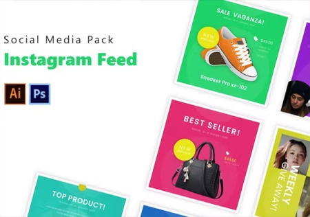 قالب لایه باز پست اینستاگرام تبلیغاتی فروشگاهی
