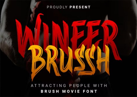 فونت انگلیسی رایگان با طراحی براش Wineer Brush