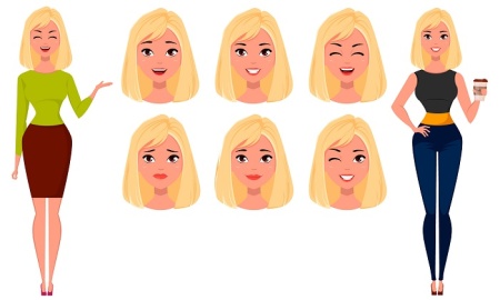 وکتور صورت زن