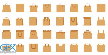 وکتور پاکت های خرید کاغذی