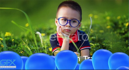 ترانزیشن کروماکی بادکنک های آبی سه بعدی