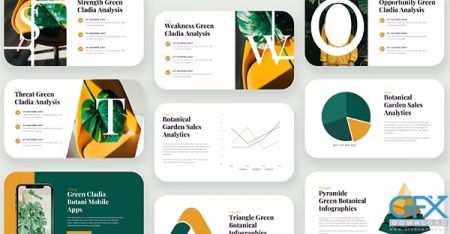 قالب پاورپوینت گیاه شناسی Green Cladia