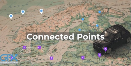 پروژه آماده پریمیر اتصال نقاط روی نقشه Connected Points