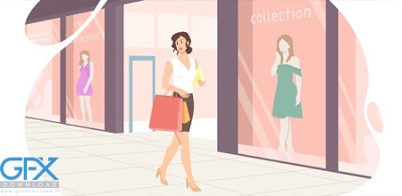 وکتور زن در حال خرید