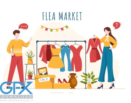 دانلود 4 وکتور خرید و فروش لباس