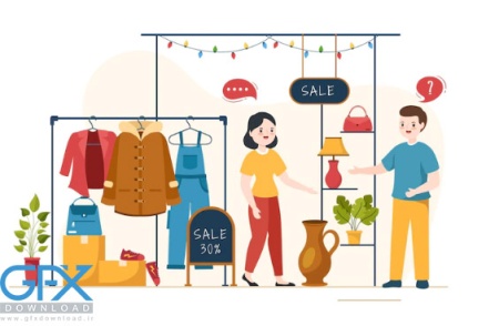 وکتور خرید از فروشگاه لباس