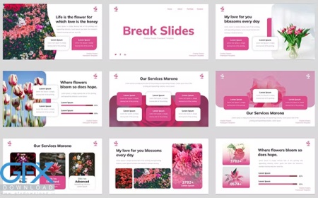 دانلود قالب پاورپوینت گل