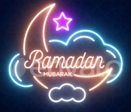 دانلود فوتیج لوگوی نئونی ماه رمضان