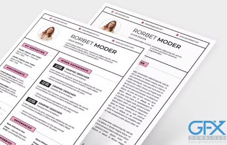 فایل psd رزومه کاری ساده