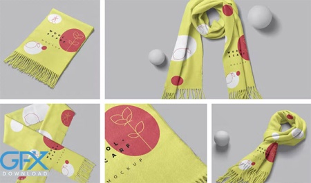 موکاپ لایه باز روسری زمستانه