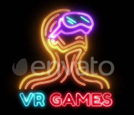 فوتیج نئونی واقعیت مجازی بازی های VR