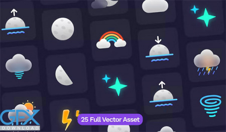 دانلود 25 آیکون آب و هوا Weather