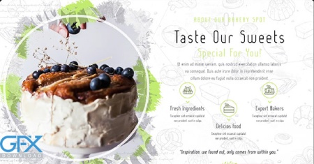 پروژه افتر افکت تیزر تبلیغاتی شیرینی پزی