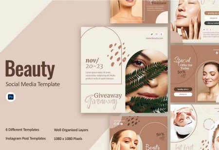 قالب تبلیغاتی پست اینستاگرام زیبایی