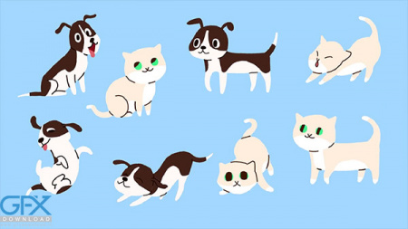 پروژه افتر افکت انیمیشنی سگ و گربه