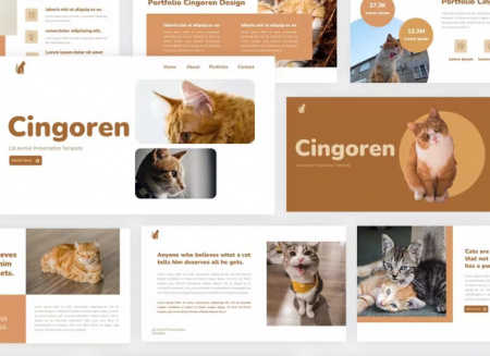 قالب پاورپوینت گربه Cingoren
