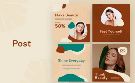 150 بنر تبلیغاتی لایه باز آرایشی و محصولات بهداشتی اینستاگرام