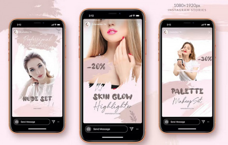 بنر تبلیغاتی لایه باز استوری اینستاگرام آرایشی و بهداشتی