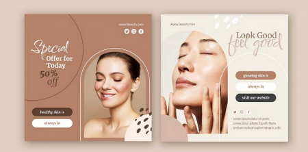 بنر تبلیغاتی لایه باز زیبایی در جی اف ایکس دانلود