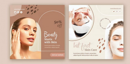 بنر تبلیغاتی آرایشی و زیبایی برای ساخت پست اینستاگرام