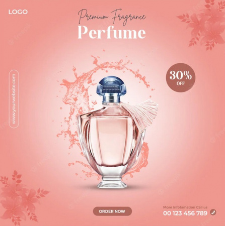 بنر تبلیغاتی لایه باز عطر و محصولات بهداشتی