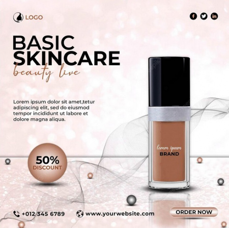 بنر تبلیغاتی محصولات بهداشتی psd لایه باز