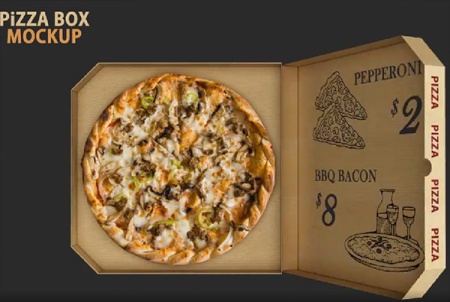 دانلود پروژه افتر افکت موکاپ جعبه پیتزا