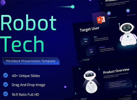 دانلود رایگان قالب پاورپوینت رباتیک Robot Tech