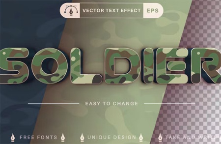 دانلود افکت متن با زمینه سربازی Soldier