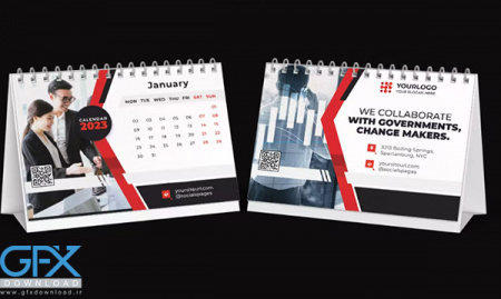 دانلود فایل لایه باز تقویم رومیزی 2023