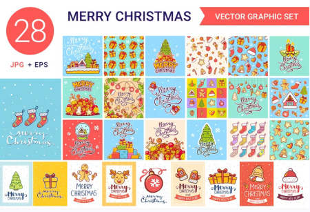 دانلود وکتور بنر تبریک کریسمس christmas greetings banner