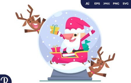 دانلود وکتور گوزن کریسمس christmas deer