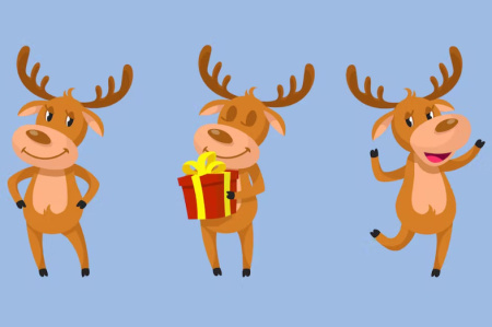 وکتور بابانوِل و گوزن کریسمس christmas deer