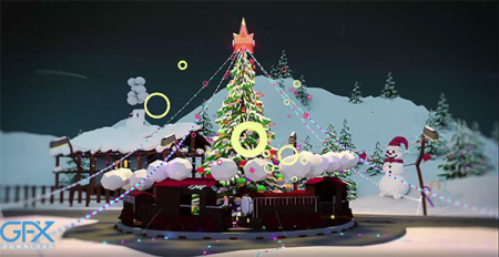 پروژه آماده افتر افکت قطار کریسمس Christmas Train