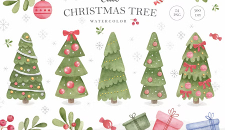 دانلود وکتور درخت کریسمس christmas tree