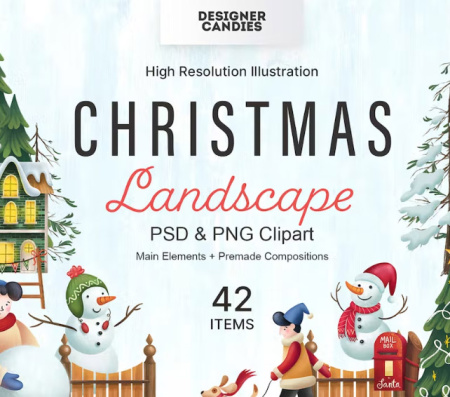 دانلود طرح وکتور کریسمس Christmas Scene Creator