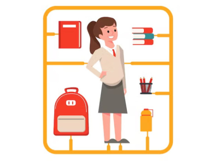 دانلود وکتور دانش آموز دختر