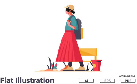 وکتور دانش آموز دختر