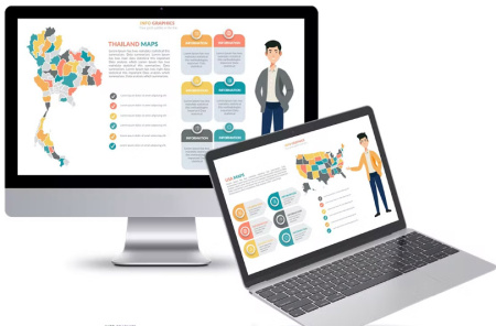 دانلود تم پاورپوینت نقشه جهان Maps Powerpoint