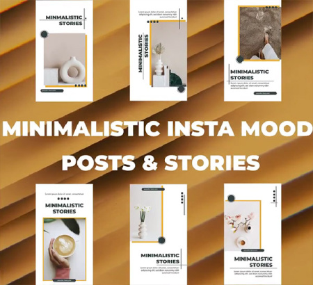 پروژه افتر افکت 10 پست و استوری اینستاگرام مینیمال